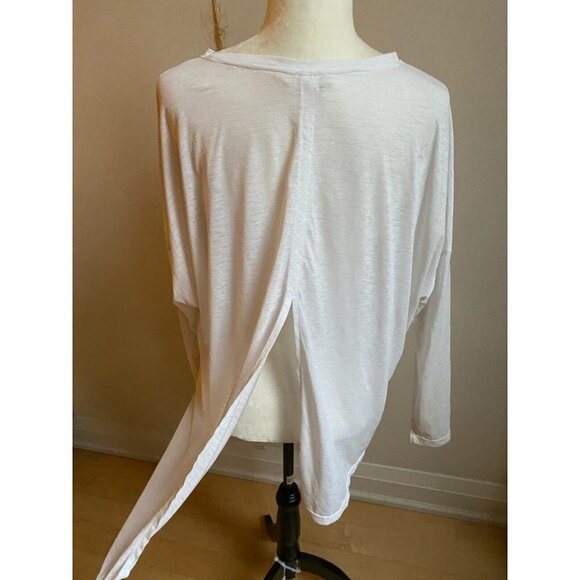 Zella BNWOT women white back slit activewear long sleeve top sz Large - Picture 3 of 5